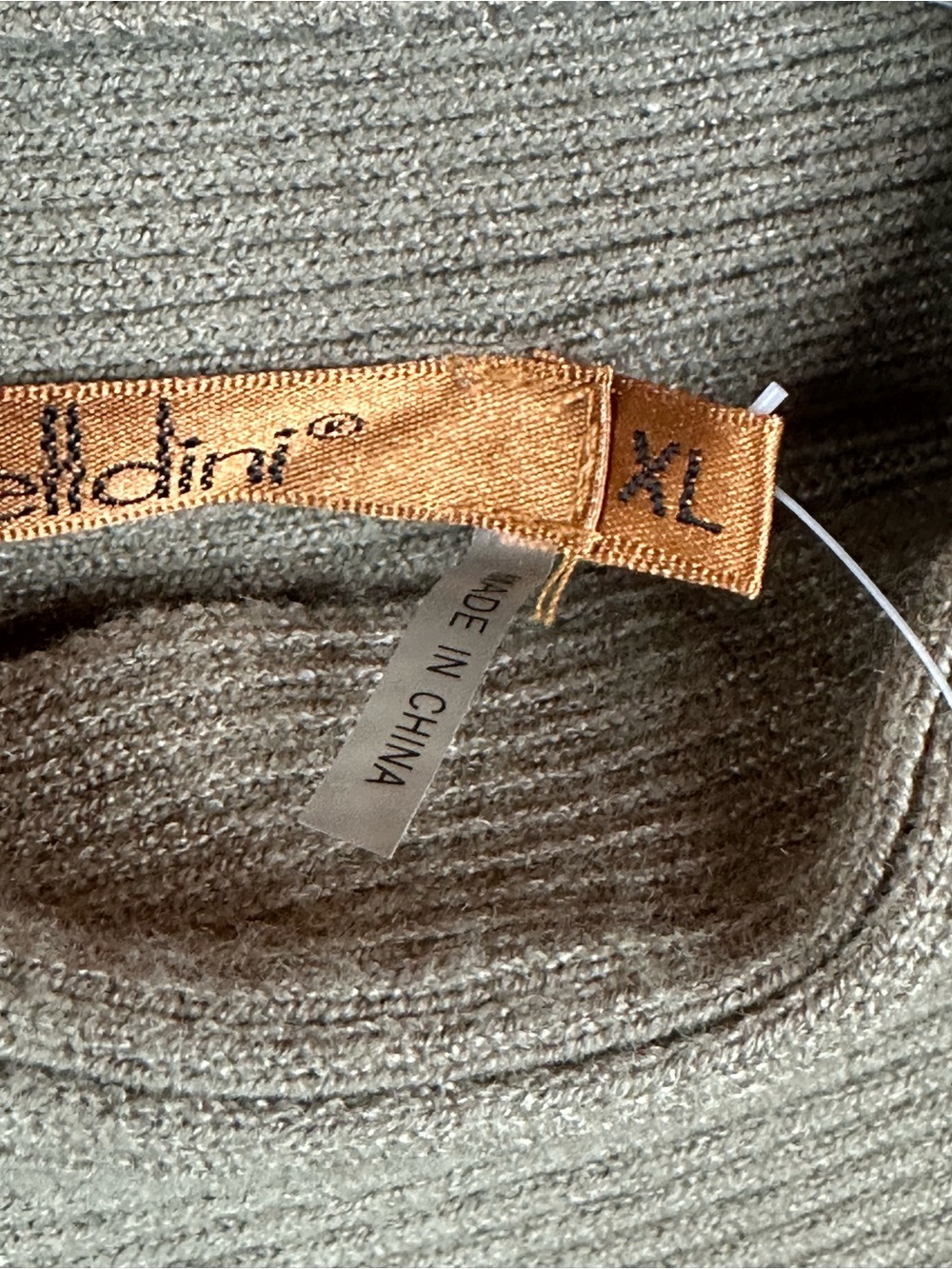 Belldini Olive Crewneck Sweater with Gold Shoulder Buttons, size XL, NWT - Picture 3 of 6